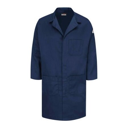 Vf Imagewear Bulwark  Unisex Concealed Snap Front Lab Coat, Navy, Cotton/Nylon, 2XL KLL6NVRGXXL